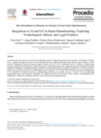 Integration of AI and IoT in smart manufacturing : Exploring technological, ethical, and legal frontiers
