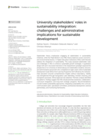 University stakeholders’ roles in sustainability integration: challenges and administrative implications for sustainable development