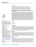 Socioeconomic inequalities in high-risk fertility behaviors over time in Ethiopia