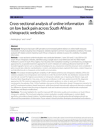 Cross-sectional analysis of online information on low back pain across South African chiropractic websites