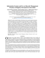 Information systems and use on records management practices of registry personnel in universities