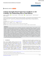 Linking strengths‐based supervisor feedback to job crafting : The moderating role of self‐efficacy