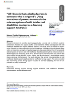 "All I know is that a disabled person is someone who is crippled" : Using narratives of parents to unmask the misconceptions of mild intellectual disabilities concept as a learning support hindrance