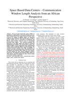 Space based data centers – communication window length analysis from an African perspective