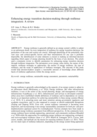 Enhancing energy transition decision-making through resilience integration : A review