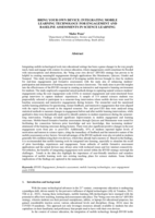 Bring your own device : integrating mobile learning technology for engagement and baseline assessments in science learning