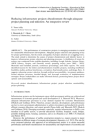 Reducing infrastructure projects abandonment through adequate project planning and selection : An integrative review