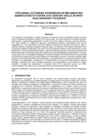 Exploring lecturers' experiences in implementing gamification to foster 21st-century skills in first-year university students