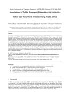 Associations of public transport ridership with subjective safety and security in Johannesburg, South Africa