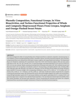 Phenolic Composition, Functional Groups, In Vitro Bioactivities, and Techno-Functional Properties of Whole and Composite Bioprocessed Flours From Cowpea, Sorghum and Orange-Fleshed Sweet Potato