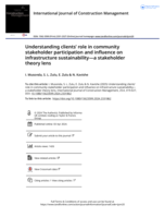 Understanding clients' role in community stakeholder participation and influence on infrastructure sustainability-a stakeholder theory lens