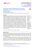 A Systematic review of effectiveness and factors affecting the usage of virtual science laboratories in high schools