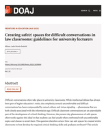 Creating safe(r) spaces for difficult conversations in law classrooms: guidelines for university lecturers
