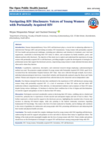Navigating HIV disclosure : Voices of young women with perinatally acquired HIV