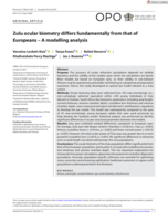 Zulu ocular biometry differs fundamentally from that of Europeans - A modelling analysis