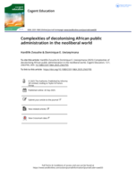 Complexities of decolonising African public administration in the neoliberal world