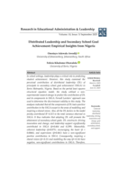 Distributed leadership and secondary school goal achievement : Empirical insights from Nigeria