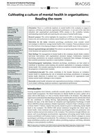 Cultivating a culture of mental health in organisations : Reading the room