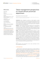 Talent management perspectives in a South African provincial department