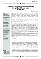 CI practices to gain competitive advantage through social media in the PR industry