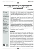 Educational challenges of 6- to 7-year-old children in children’s homes : Ensuring the right to quality education