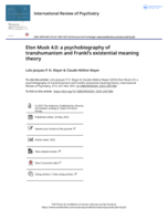Elon Musk 4.0 : a psychobiography of transhumanism and Frankl's existential meaning theory