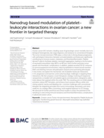 Nanodrug‑based modulation of platelet– leukocyte interactions in ovarian cancer : a new frontier in targeted therapy