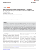 What guides natural product commercialization? a case series investigating the emergence Of Southern African natural products In world markets