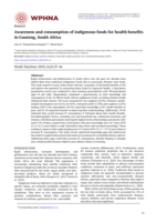 Awareness and consumption of indigenous foods for health benefits in Gauteng, South Africa