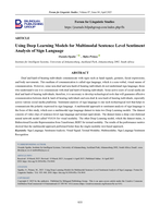Using deep learning models for multimodal sentence level sentiment analysis of sign language