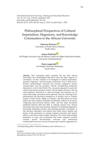 Philosophical perspectives of cultural imperialism, Hegemony, and knowledge colonization in the African university