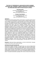 The role of indigenous languages in decolonising teaching and learning : views of master's students at an open distance institution in South Africa