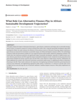 What role can alternative finance play in Africa's sustainable development trajectories?