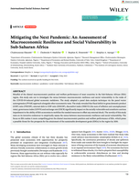 Mitigating the next pandemic : an assessment of macroeconomic resilience and social vulnerability in Sub‐Saharan Africa