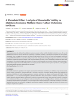 A threshold effect analysis of households' ability to maintain economic welfare : rural–urban dichotomy in Ghana