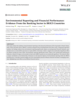 Environmental reporting and financial performance : evidence from the banking sector in BRICS countries
