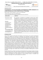 Contribution of local economic development (LED) initiatives to youth enterprises in the South African township