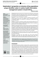 Stakeholders’ perspective on inclusion of key populations unique identifier codes in routine health information management system in South Africa