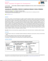 Assessing the vulnerability of districts to waterborne diseases in Harare, Zimbabwe