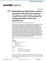 Multiobjective distribution system operation with demand response to optimize solar hosting capacity, voltage deviation index and network loss
