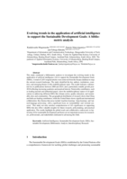 Evolving trends in the application of artificial intelligence to support the sustainable development goals : A biblio-metric analysis