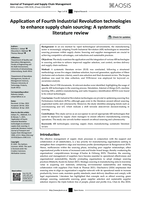 Application of fourth industrial revolution technologies to enhance supply chain sourcing : A systematic literature review