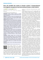  Does the backlift also matter in female cricket? A biomechanical investigation among local and international female cricket batters 