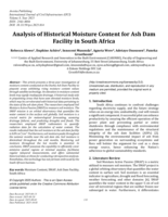 Analysis of historical moisture content for ash dam facility in South Africa