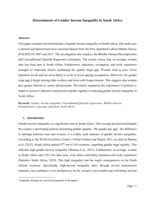 Determinants of gender income inequality in South Africa
