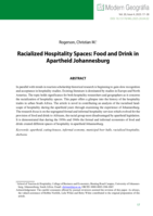 Racialized hospitality spaces : food and drink in apartheid Johannesburg