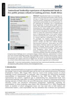 Instructional leadership experiences of departmental heads in five public primary schools in Gauteng province, South Africa