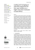 Leading and managing an induction programme for first-year students at a higher education institution in South Africa