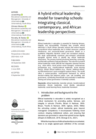 A hybrid ethical leadership model for township schools: Integrating classical, contemporary, and African leadership perspectives