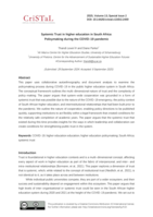 Systemic trust in higher education in South Africa : Policymaking during the COVID-19 pandemic